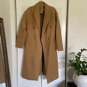 NWT tahari camel wool long coat XS